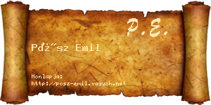 Pósz Emil névjegykártya
